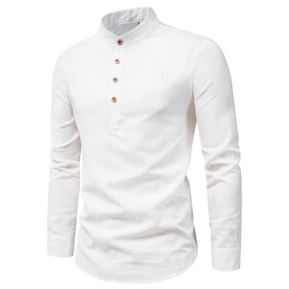 Herren Langarmhemd Stehkragen Elegantes Business Hemd Modern