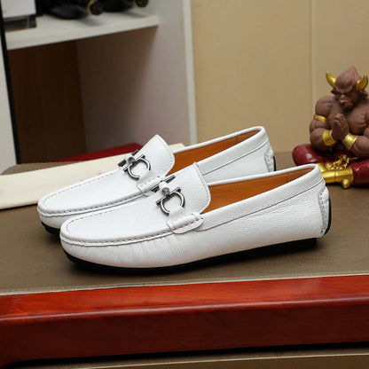 Damen Mokassins Leder Elegant Schuhe mit Zierdetail