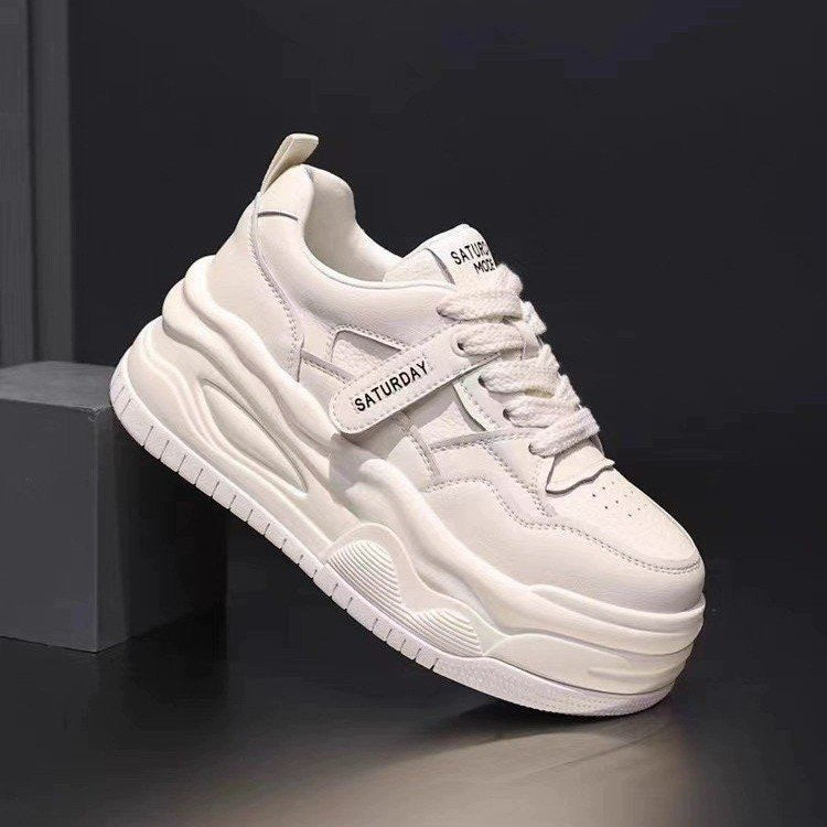 Damen Sneaker Plateau Chunky Klettverschluss Trend