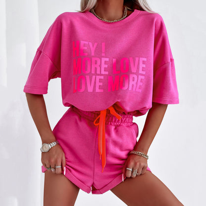 Damen Loungewear Set mit Grafikdruck Elastisch Modern - BerlinGlamour