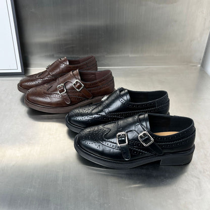 Damen Schnürschuhe Elegante mit Doppelschnalle Modisch