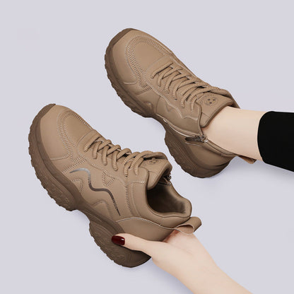 Damen Sneaker Sportlich mit Reißverschluss und Weichsohle