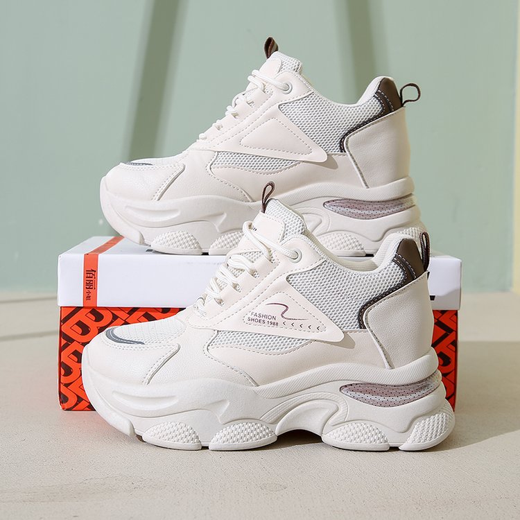 Damen Sneaker Dickes Profil Hochwertig Mesh Atmungsaktiv