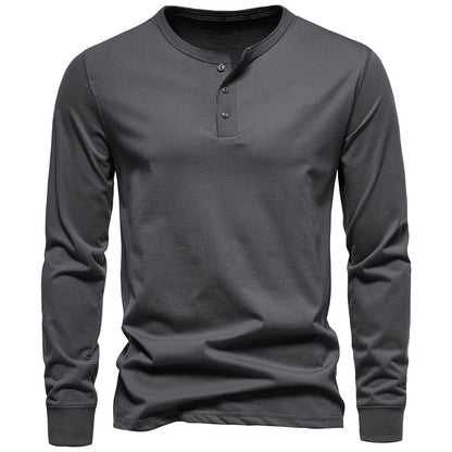 Herren Langarmshirt Mit Knöpfen Bequem Modern
