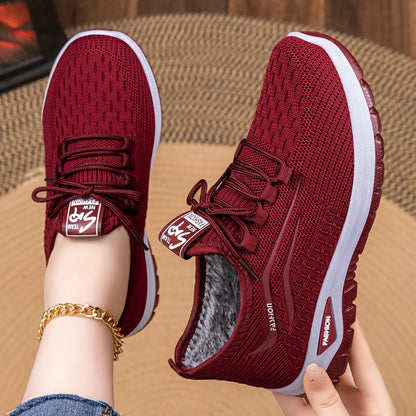 Damen Sport Sneaker Bequem Kuschelig Rutschfest
