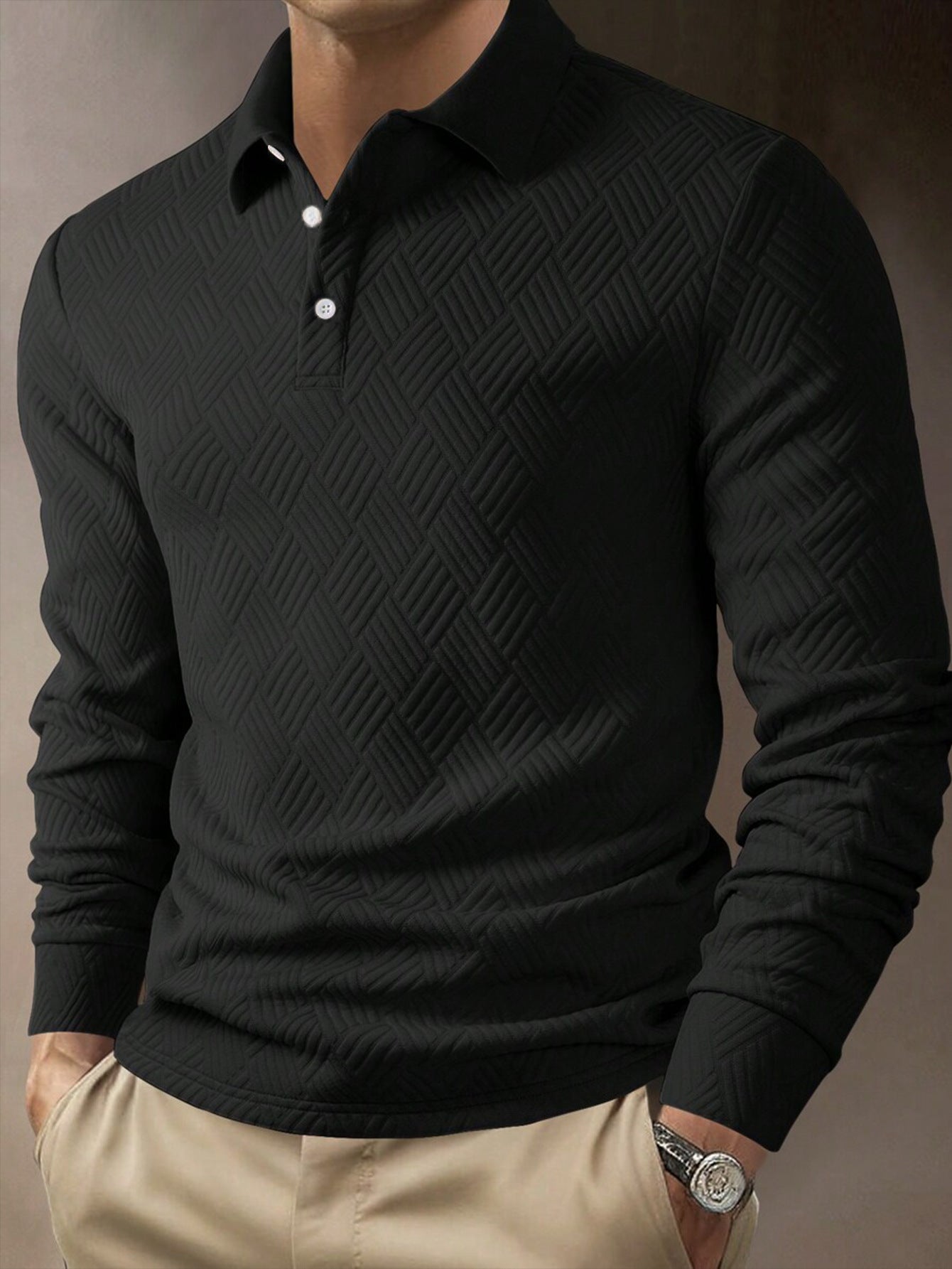 Herren Polohemd Langarm Slim Fit Berlin Style