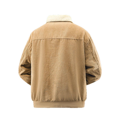 Herren Fleecejacke Teddy Kuscheljacke Warm mit Brusttaschen Elastisch