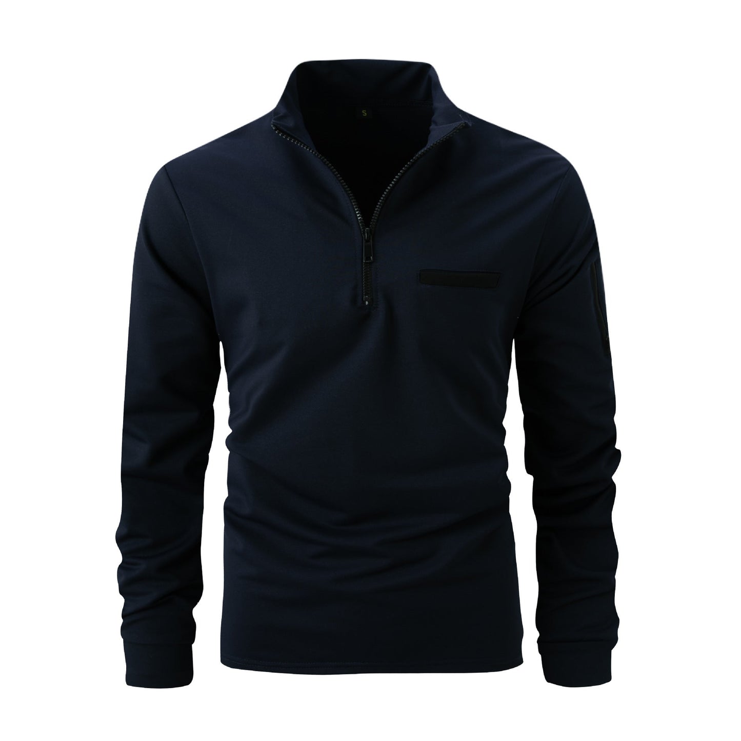 Herren Pullover Langarm Stehkragen Reißverschluss Modern