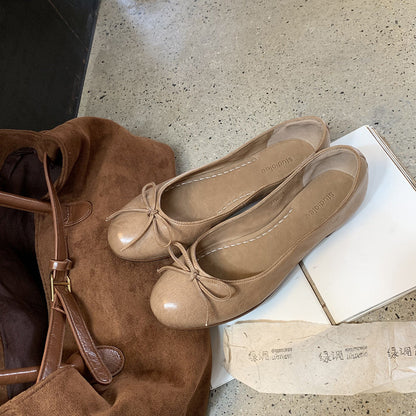 Damen Ballerinas Bequem Komfort Schleifendetails