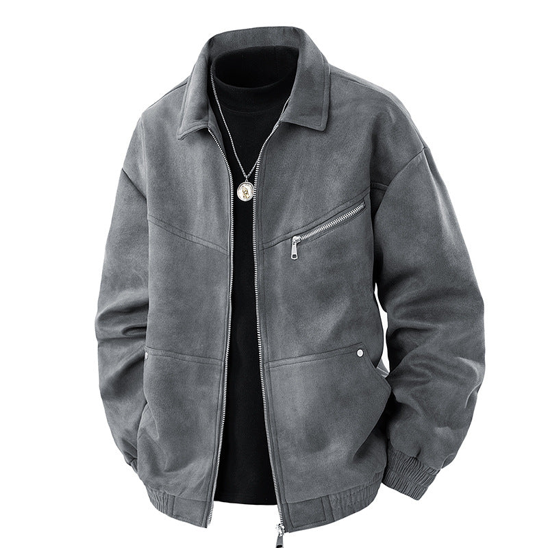 Lederjacke Herren Casual Schwarz Modern