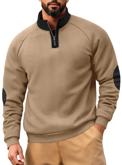 Herren Fleece Pullover Kapuzenpullover Modern Kontrast