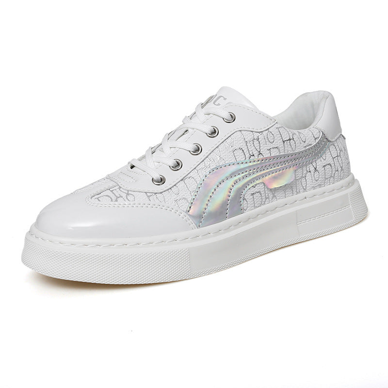 Damen Sneaker Glanz Optik Grafik Design Trendy
