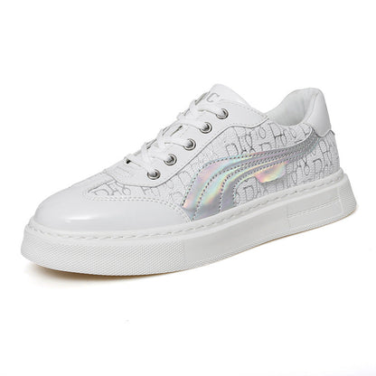 Damen Sneaker Glanz Optik Grafik Design Trendy