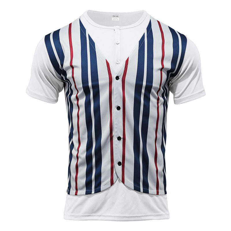 Herren Hemd Kurzarm Streifenmuster Modern Berlin Style