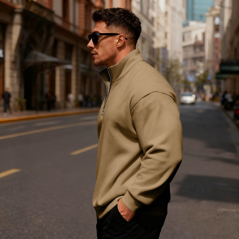 Herren Sweatpullover Hochkragen Reißverschluss Sportlich