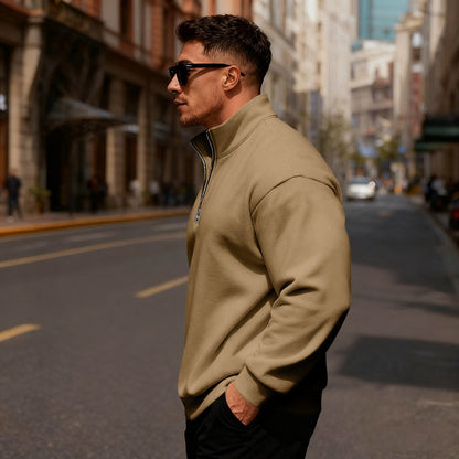 Herren Sweatpullover Hochkragen Reißverschluss Sportlich
