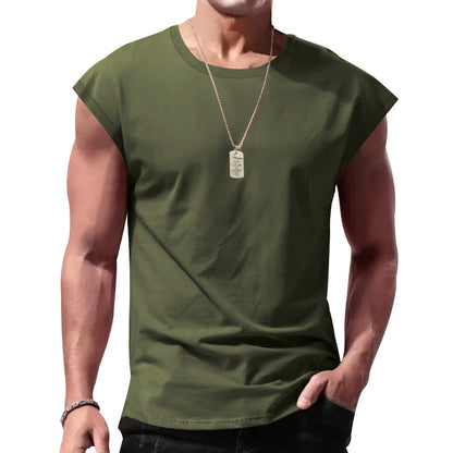 Ärmelloses Herren T-Shirt Lockere Passform Rundhals Modern