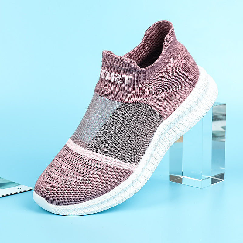 Damen Stricksneaker Atmungsaktiv Flexibel Bequem