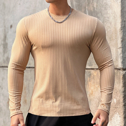 Herren Langarmshirt Sportlich Strukturiert Modern