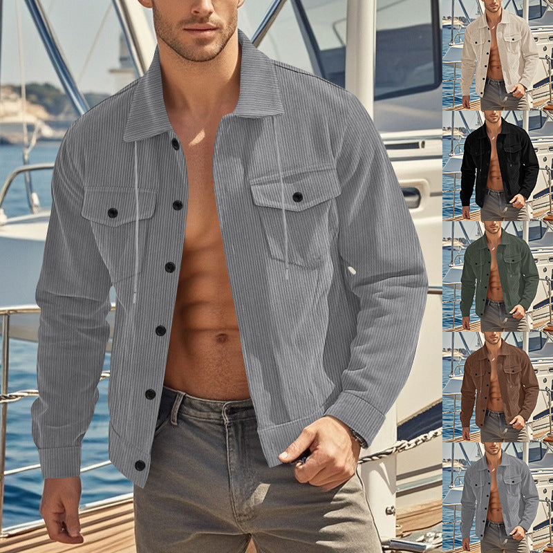 Herren Fleecejacke Warm mit Brusttaschen Reißverschluss - BerlinGlamour