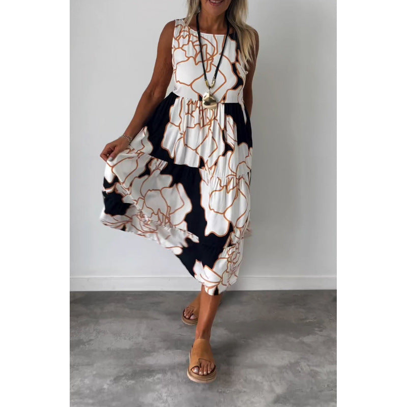 BerlinGlamour Modisches Trägerkleid mit Print