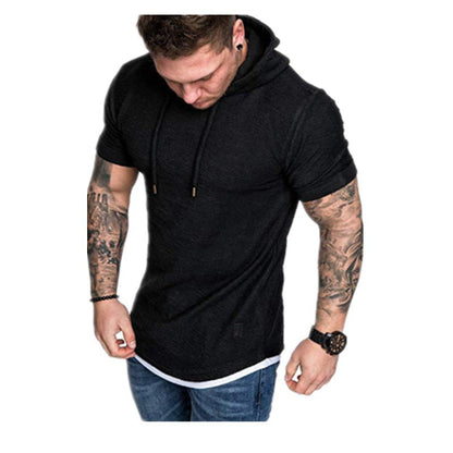 Herren Kurzarm Hoodie Lässig Modern Berlin Style