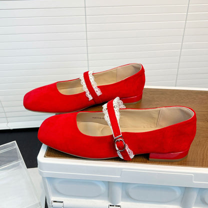 Damen Mokassins Spitzenverzierung Frauen Schuhe Mode