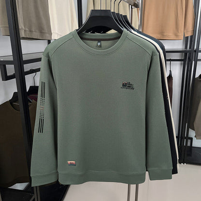 Herren Sweatshirt Langarm Strukturiert Logo Trendy
