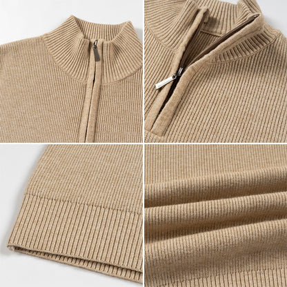 Herren Strickpullover Modern mit Reißverschluss und Muster