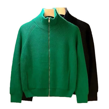 Herren Strickjacke Hochwertig Warm mit Reißverschluss