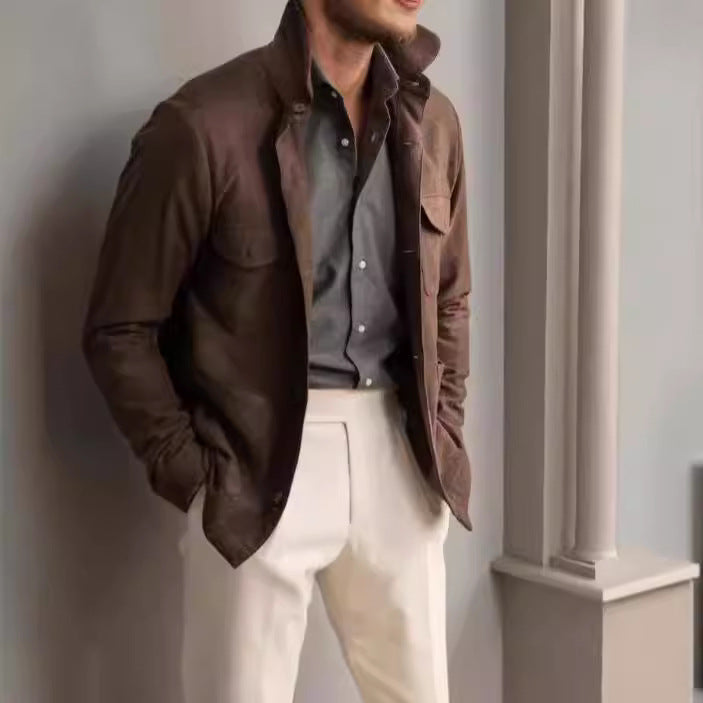 Herren Outdoorjacke Modern mit Taschen Stehkragen