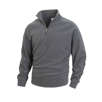 Herren Fleece-Pullover Reißverschluss Kragen Hoch Modern