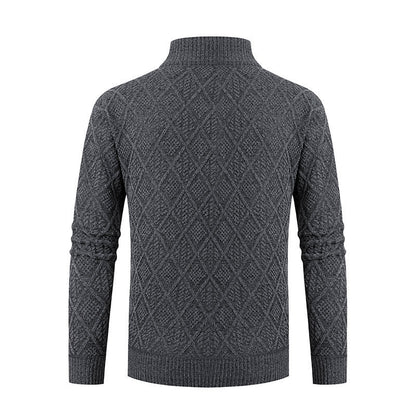Herren Strickjacke Rautenmuster Modern Zipper