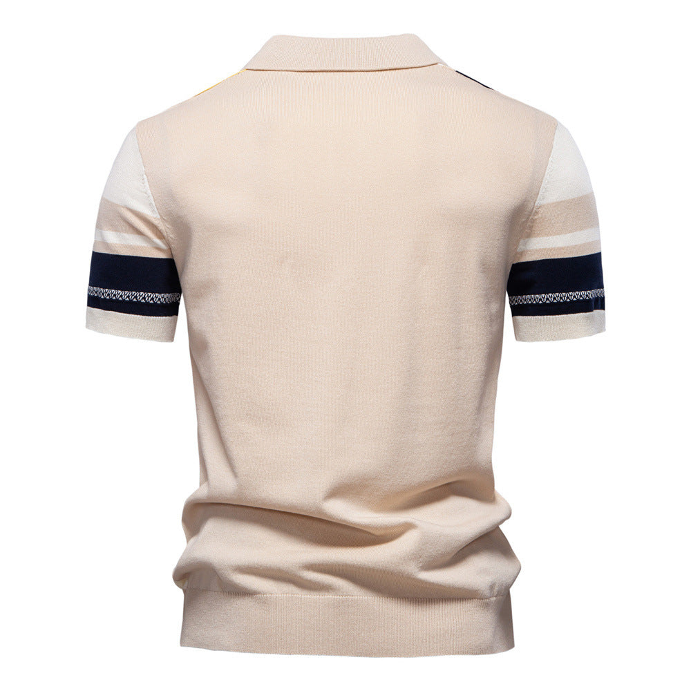 Herren Poloshirt Modern Farbstreifen Slim Fit