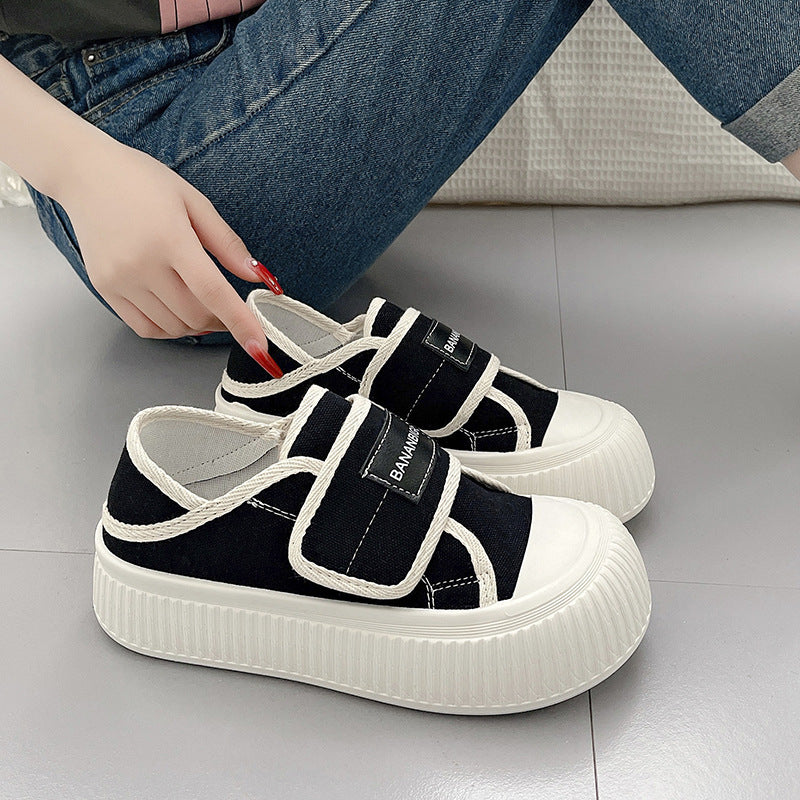 Damen Sneaker Weich Bequem Mit Klettverschluss