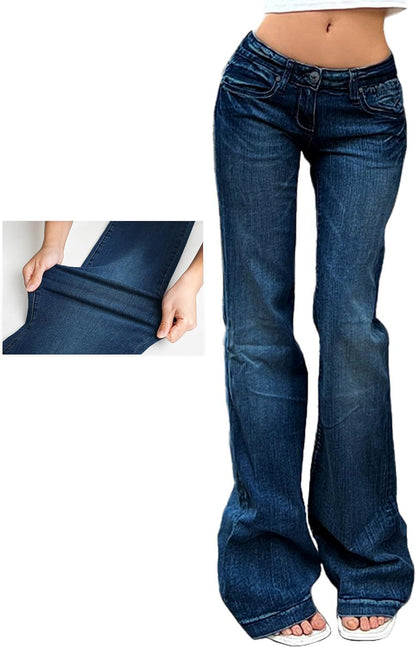 Damen Highwaist Jeans Stretch Flared Bequem