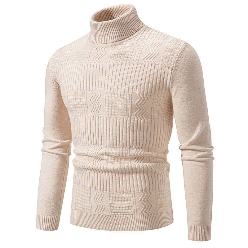 Eleganter Rollkragenpullover Herren Strukturiert Modern