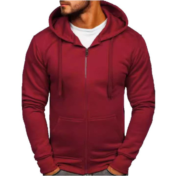 Herren Sweatjacke Durchgehend Reißverschluss Taschen Sportlich