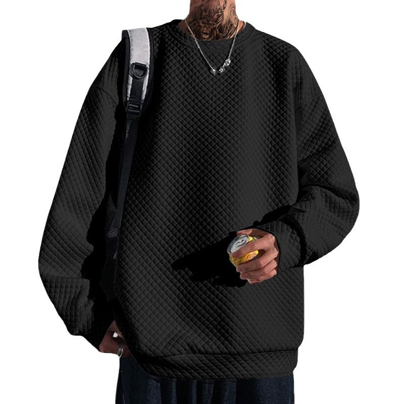 Herren Sweatshirt Oversized Strukturiert Grau Urban