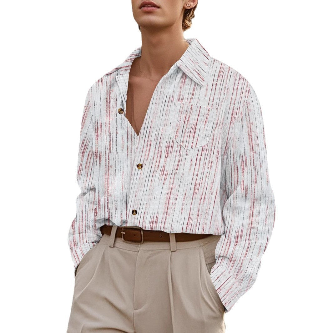 Herren Langarmhemd Modern Lässig mit Knöpfen