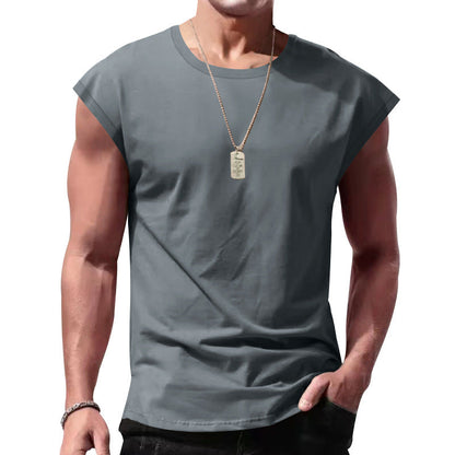 Ärmelloses Herren T-Shirt Lockere Passform Rundhals Modern