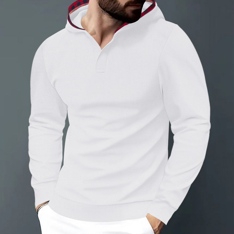 Herren Hoodie Langarm Modern mit Kontrastkapuze