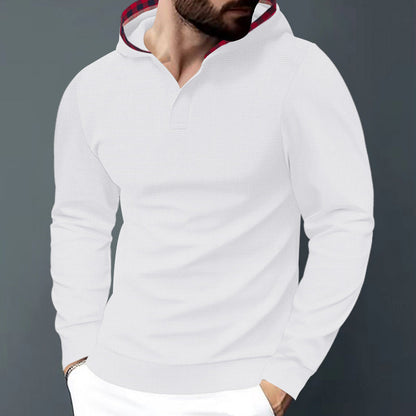 Herren Hoodie Langarm Modern mit Kontrastkapuze