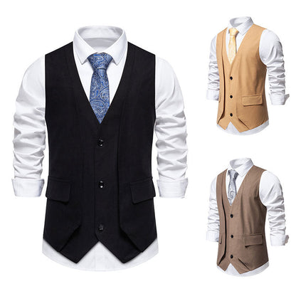 Herren Weste Slim Fit Elegant mit Taschen