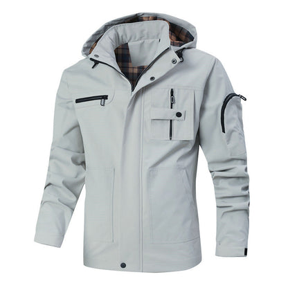 Herren Outdoor-Jacke Funktionell Wasserdicht Mit Taschen
