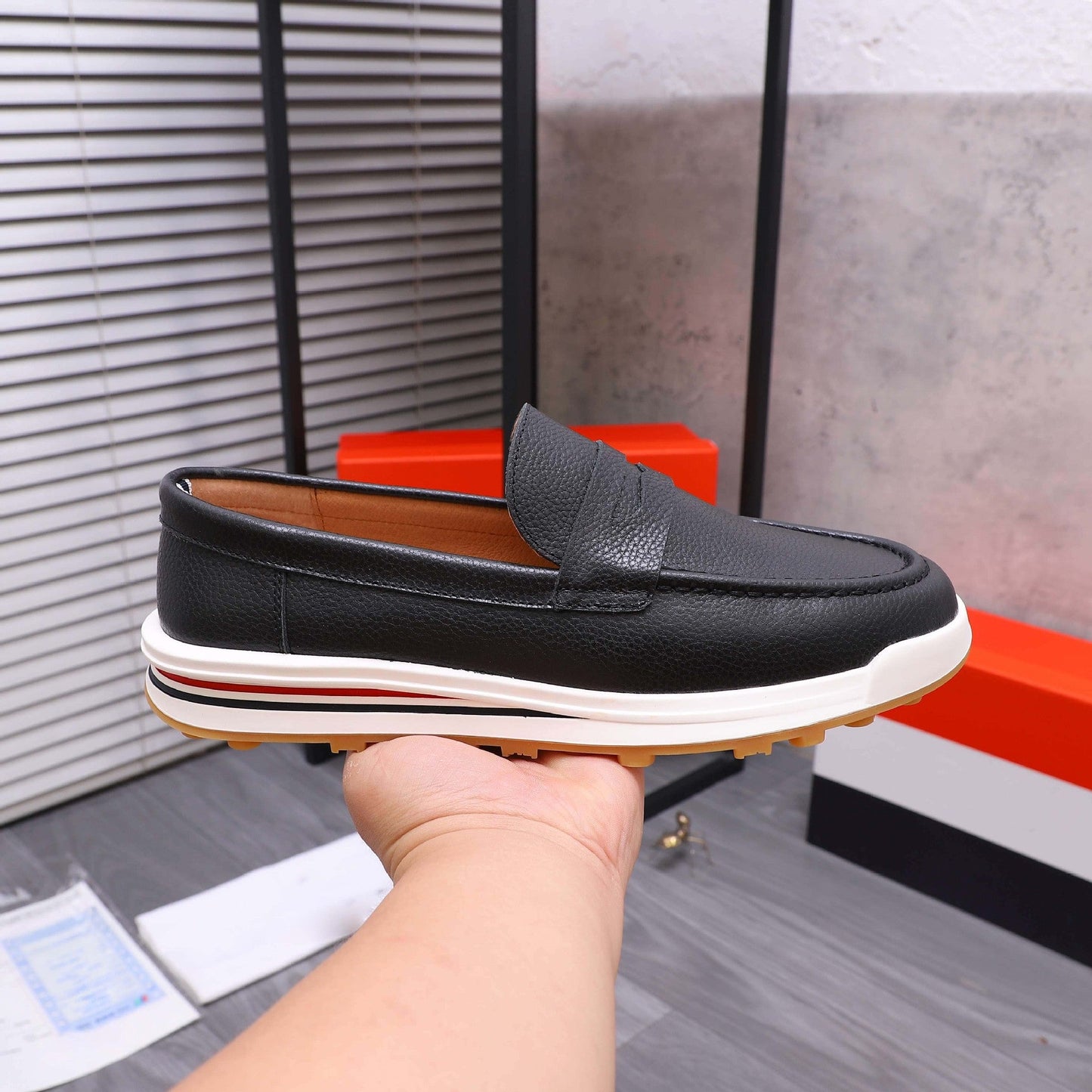 Herren Mokassin Leder Schuhe Rutschfest Modern