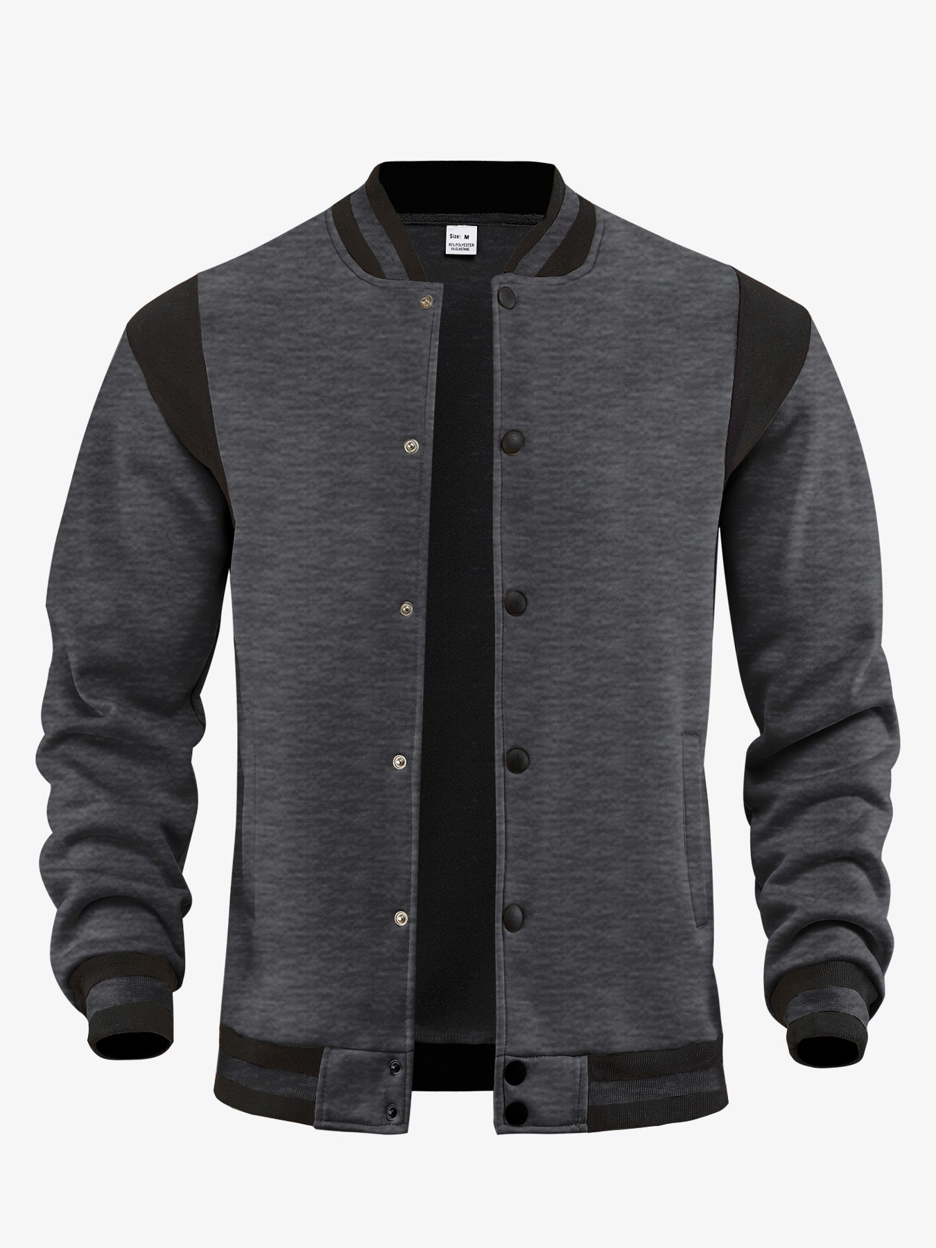 Herren Baseballjacke Kontrast Ärmel Modern Style