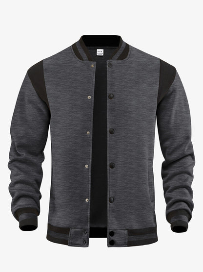 Herren Baseballjacke Kontrast Ärmel Modern Style