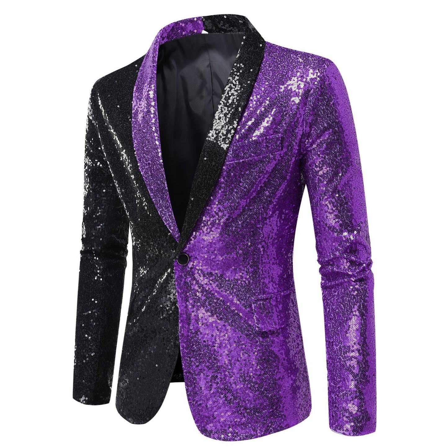 Herren Glitzerjacke Modern Schnitt Funkelnd