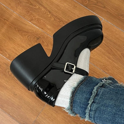 Damen Plateau Schuhe Bequem Verstellbar Mit Riemen